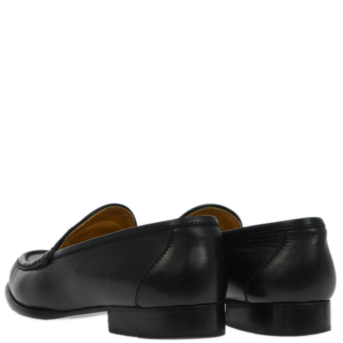 Hermes * Loafers Shoes Black Leather #36