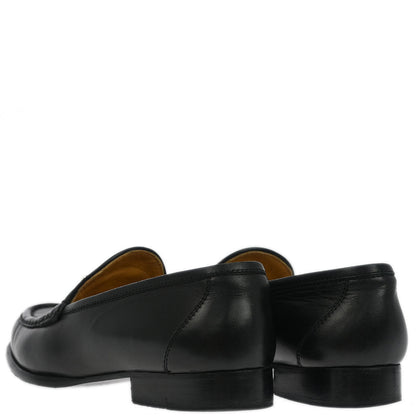 Hermes * Loafers Shoes Black Leather #36