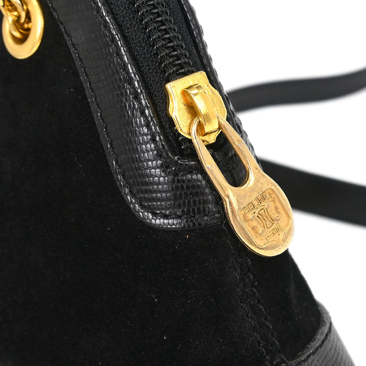 Celine Black Suede Shoulder Bag