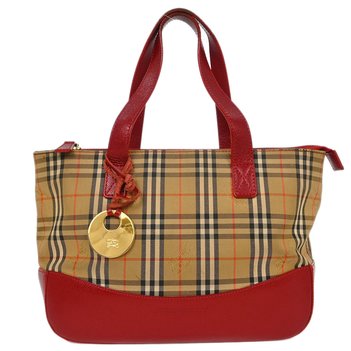 Burberry Beige Red House Check Tote Bag