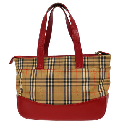 Burberry Beige Red House Check Tote Bag