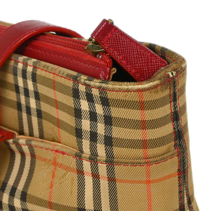 Burberry Beige Red House Check Tote Bag
