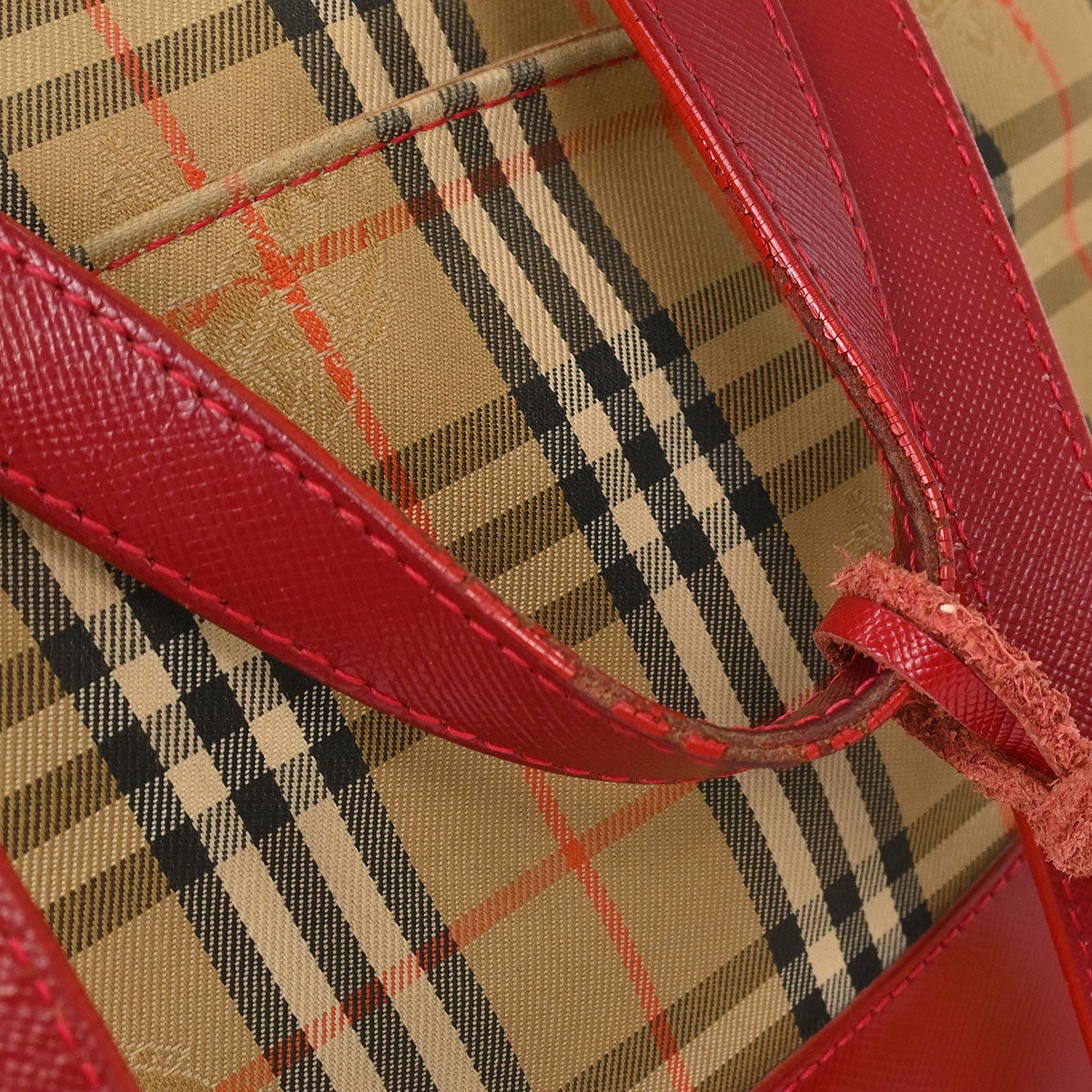 Burberry Beige Red House Check Tote Bag