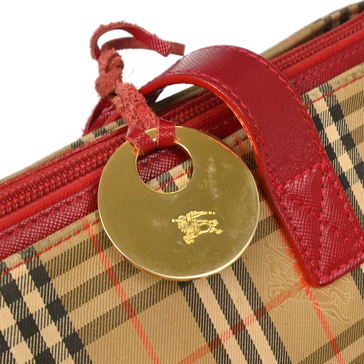 Burberry Beige Red House Check Tote Bag