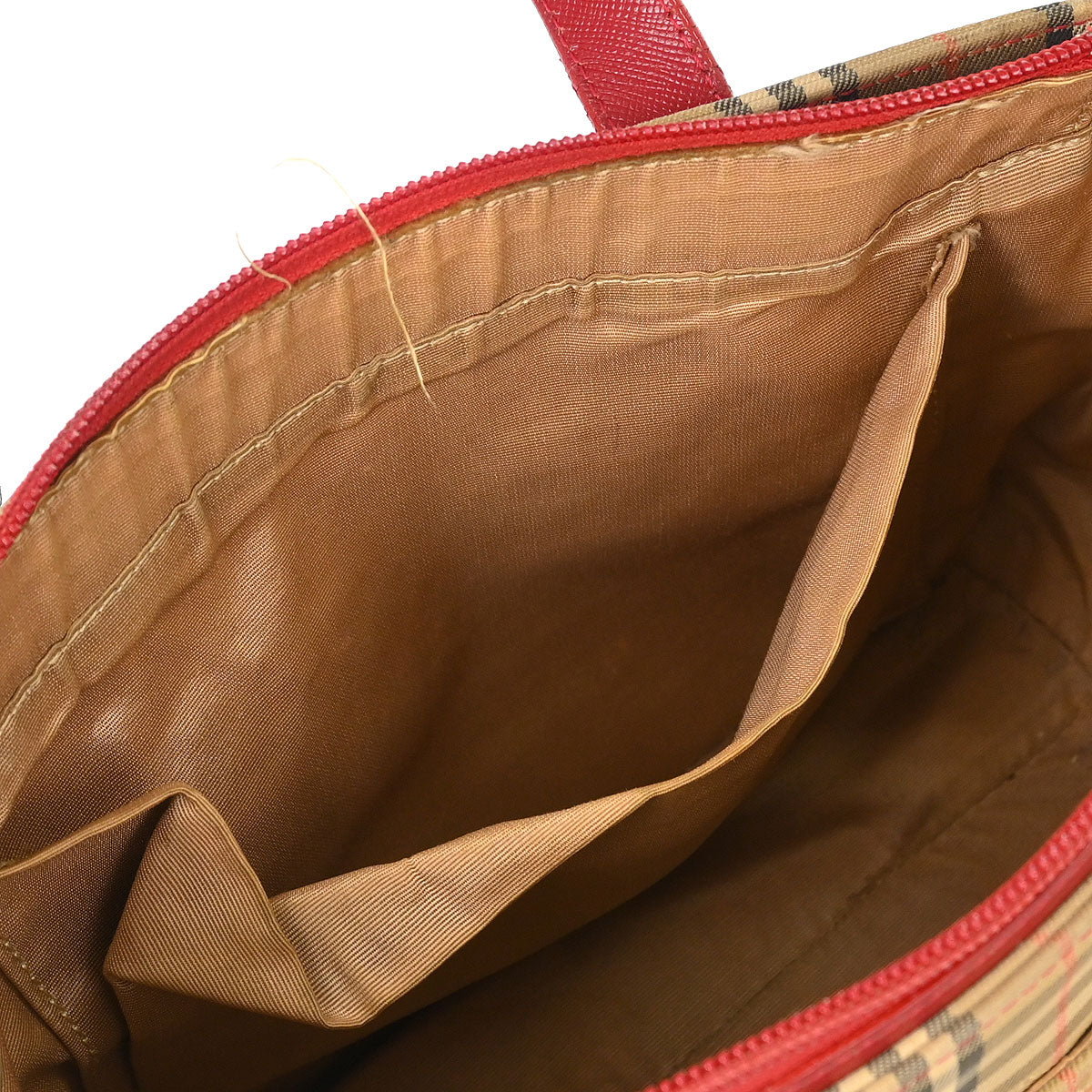 Burberry Beige Red House Check Tote Bag