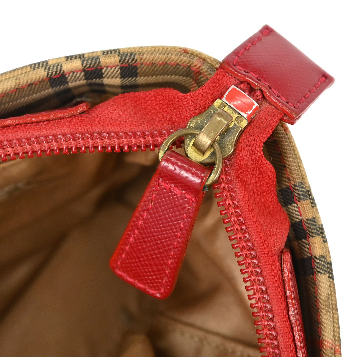 Burberry Beige Red House Check Tote Bag