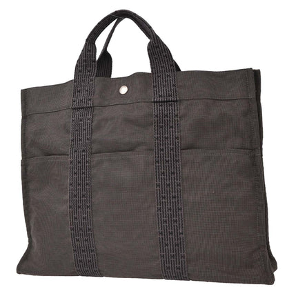 Hermes Gray Canvas Herline Tote MM Handbag