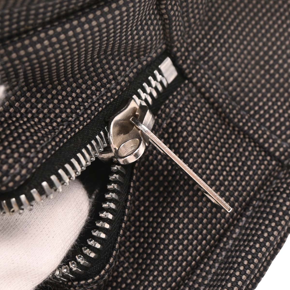 Hermes Gray Canvas Herline Tote MM Handbag