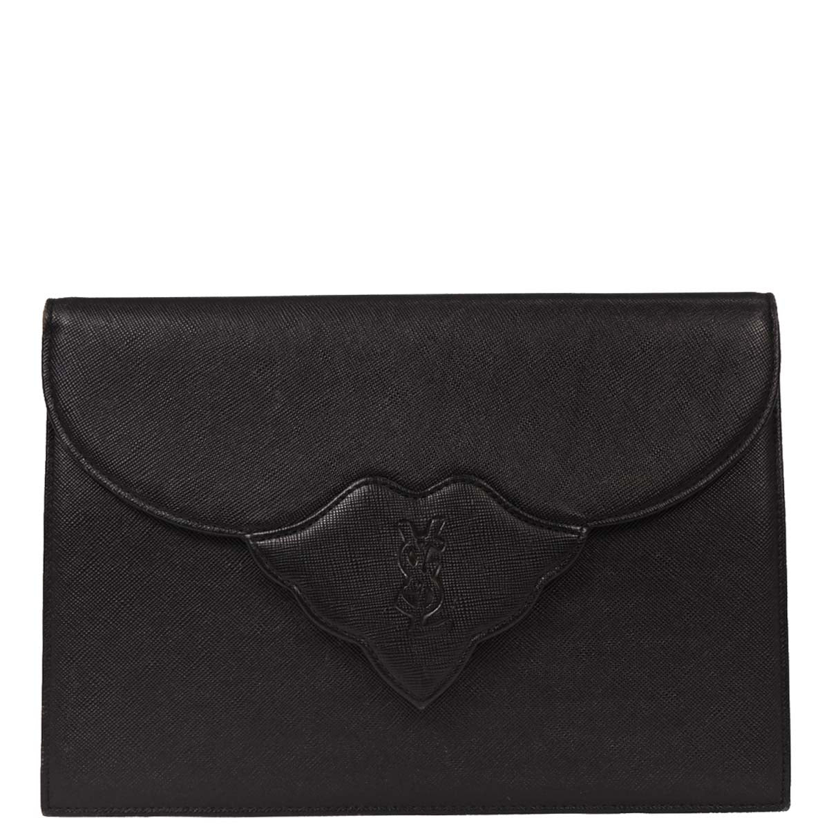 Yves Saint Laurent Black Leather Clutch Bag