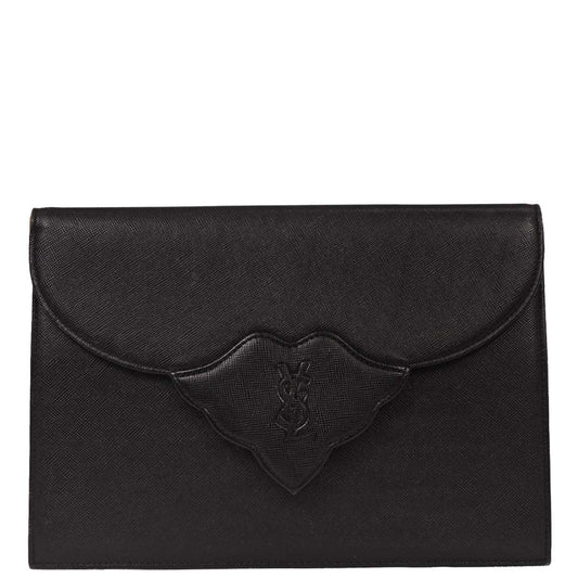 Yves Saint Laurent Black Leather Clutch Bag