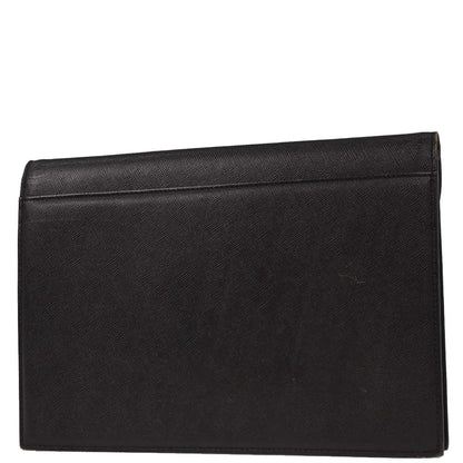 Yves Saint Laurent Black Leather Clutch Bag