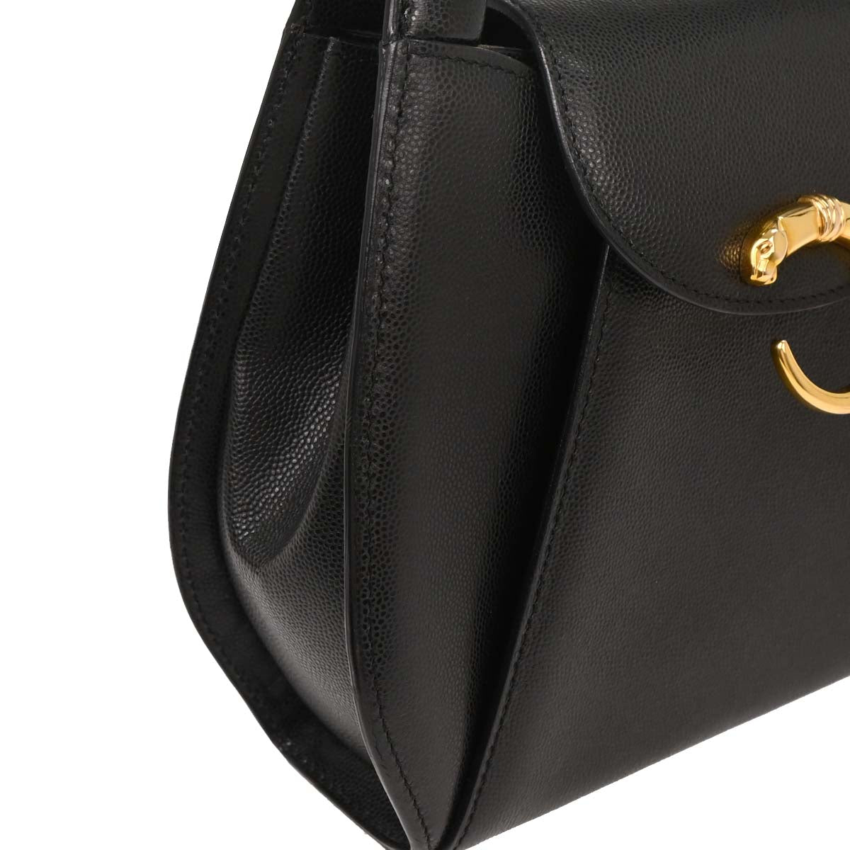 Cartier Black Leather Panthere Handbag