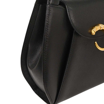 Cartier Black Leather Panthere Handbag