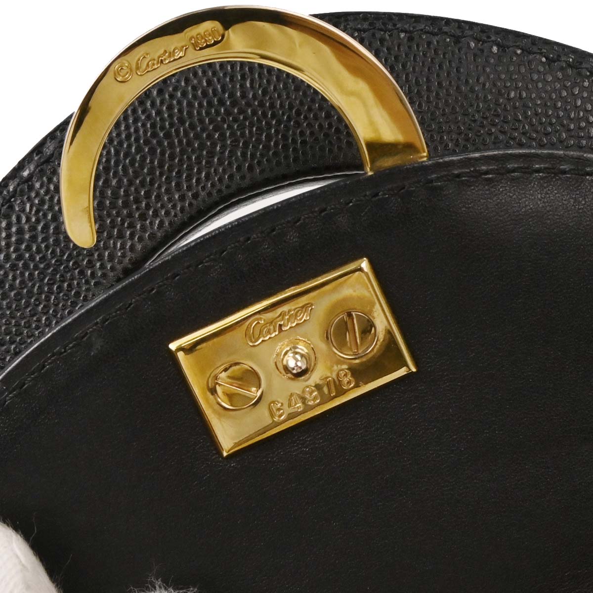 Cartier Black Leather Panthere Handbag