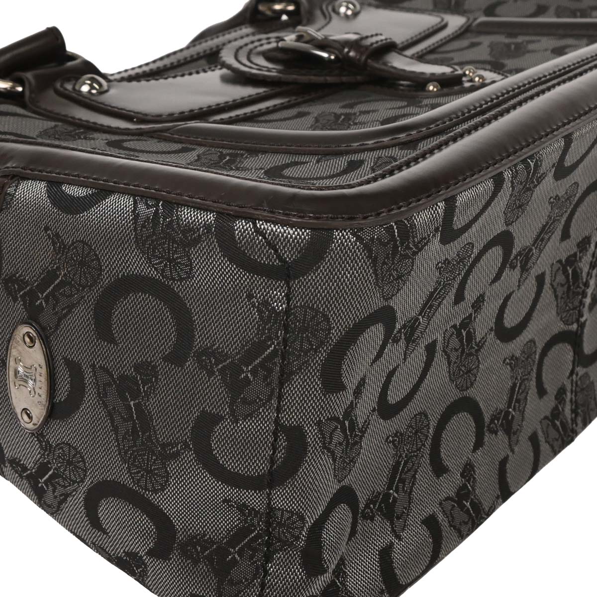 Celine Brown Black C Macadam Boogie Bag Handbag