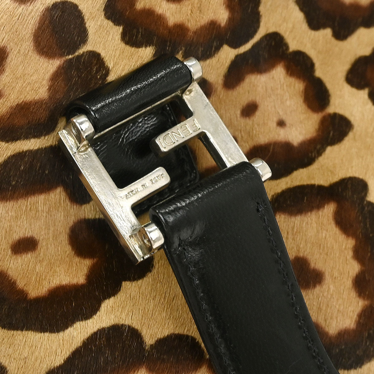 Fendi * Brown Pony Hair Leopard Tote Bag