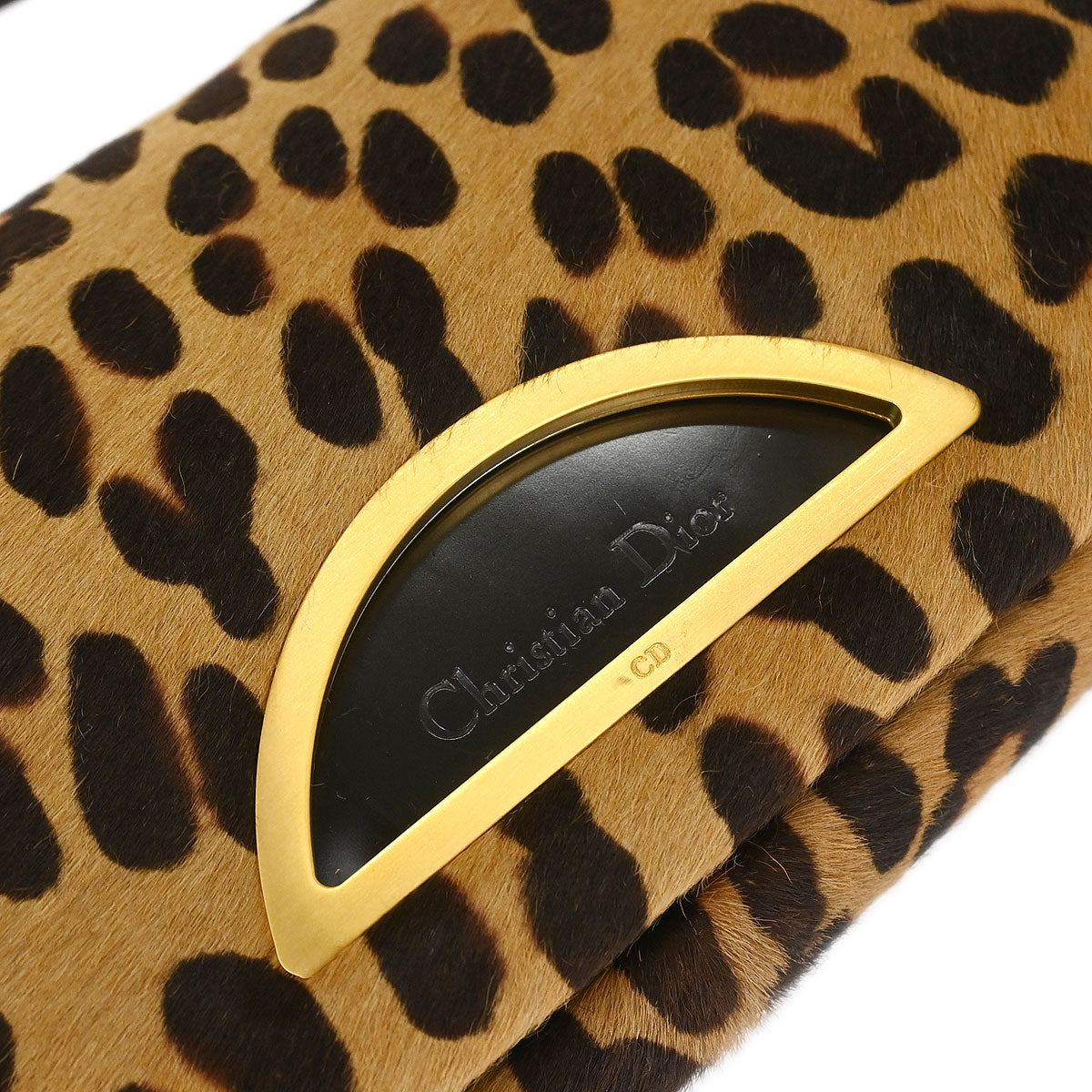 Christian Dior * Brown Pony Hair Maris Pearl Leopard Handbag
