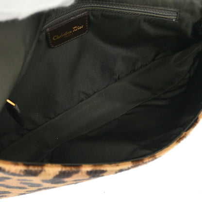 Christian Dior * Brown Pony Hair Maris Pearl Leopard Handbag