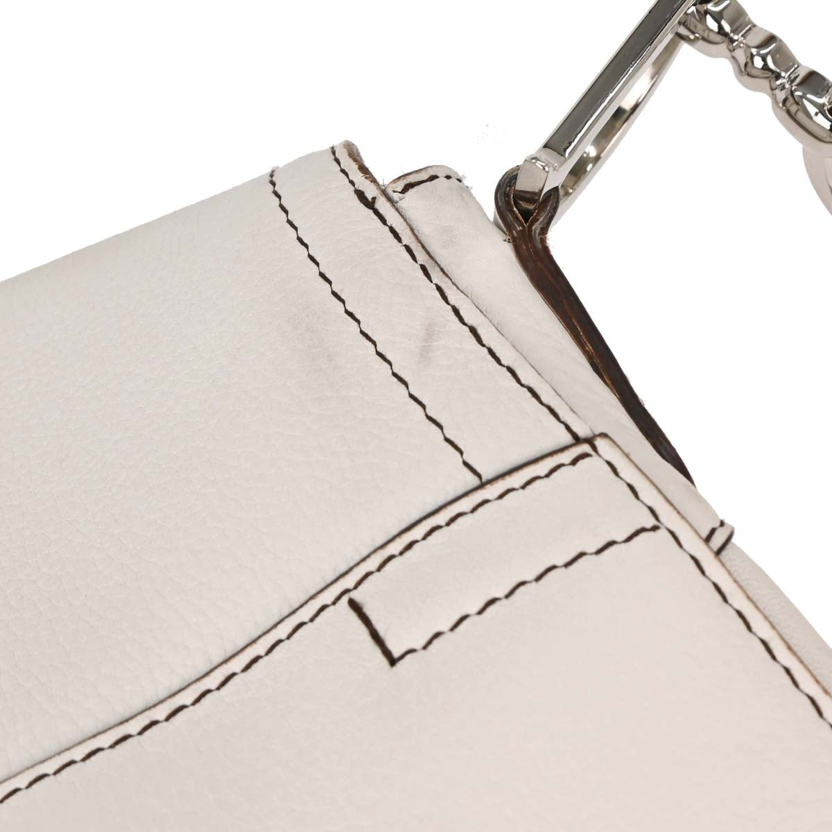 Christian Dior White Saddle Shoulder Bag