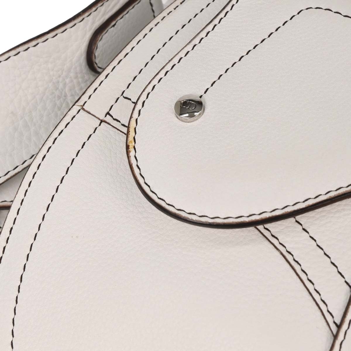 Christian Dior White Saddle Shoulder Bag