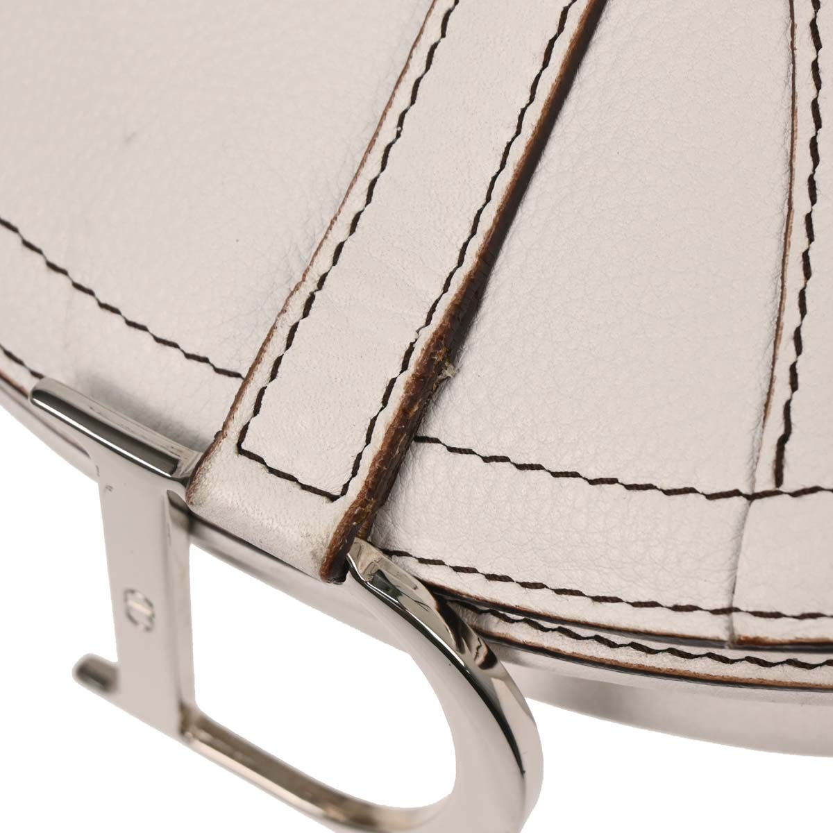 Christian Dior White Saddle Shoulder Bag