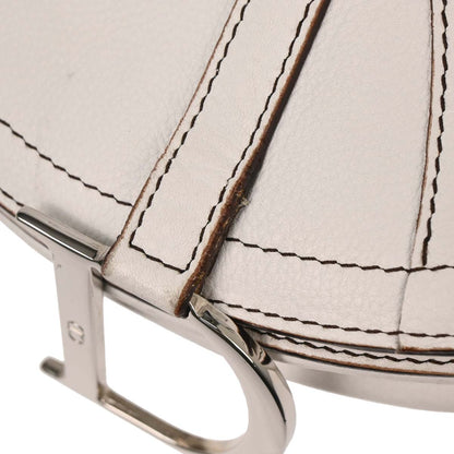 Christian Dior White Saddle Shoulder Bag