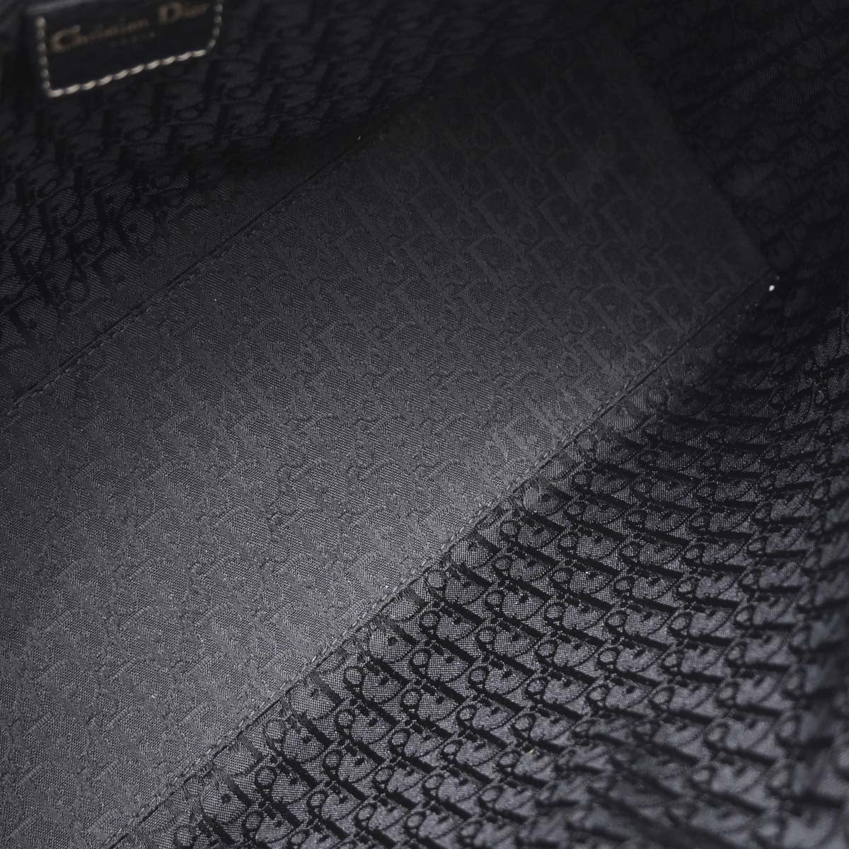 Christian Dior Black Calfskin Large Lady Dior 2way Shoulder Handbag