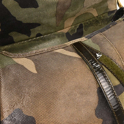 Christian Dior Green Canvas Camouflage Saddle Handbag