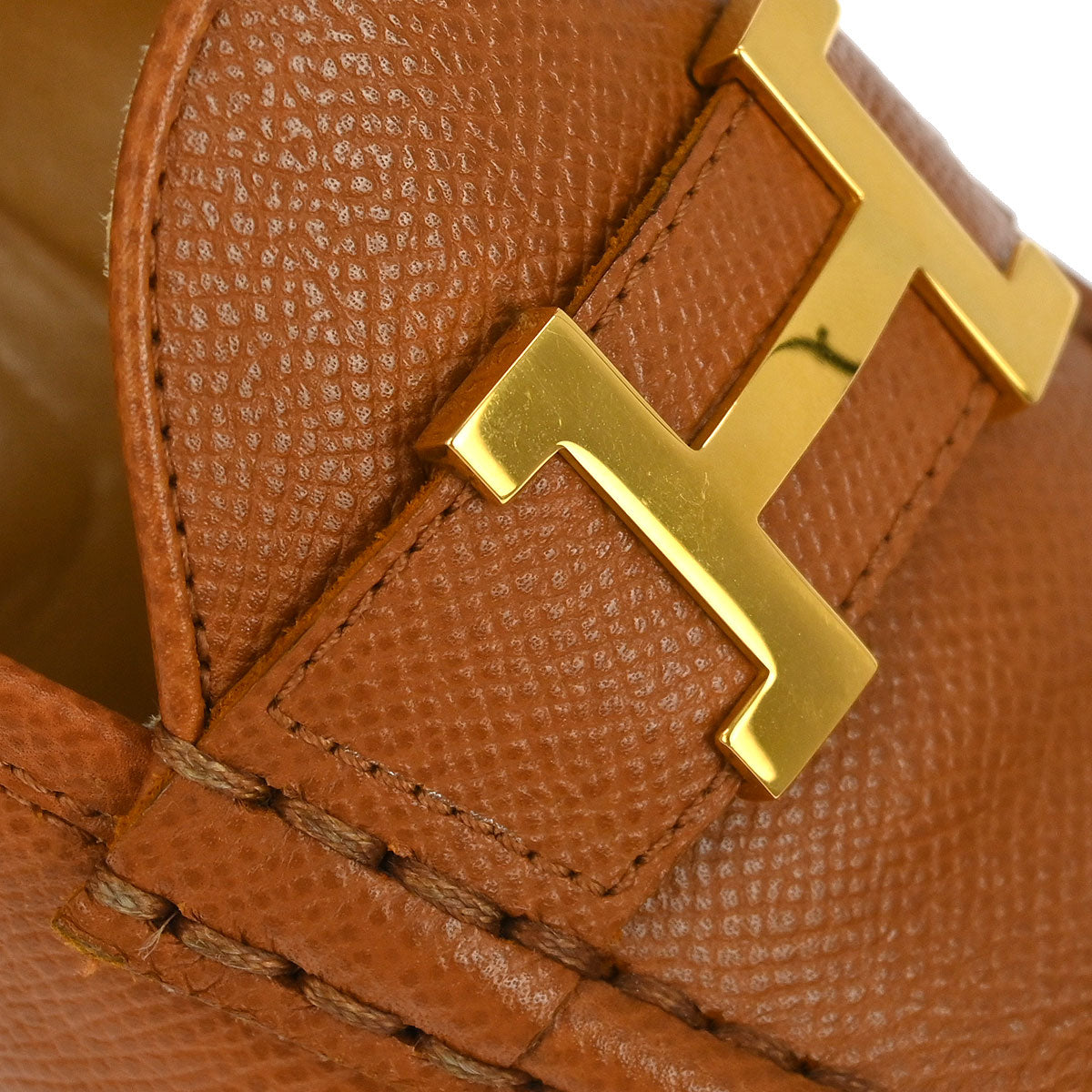 Hermes * Loafers Shoes Brown Courchevel #35 1/2