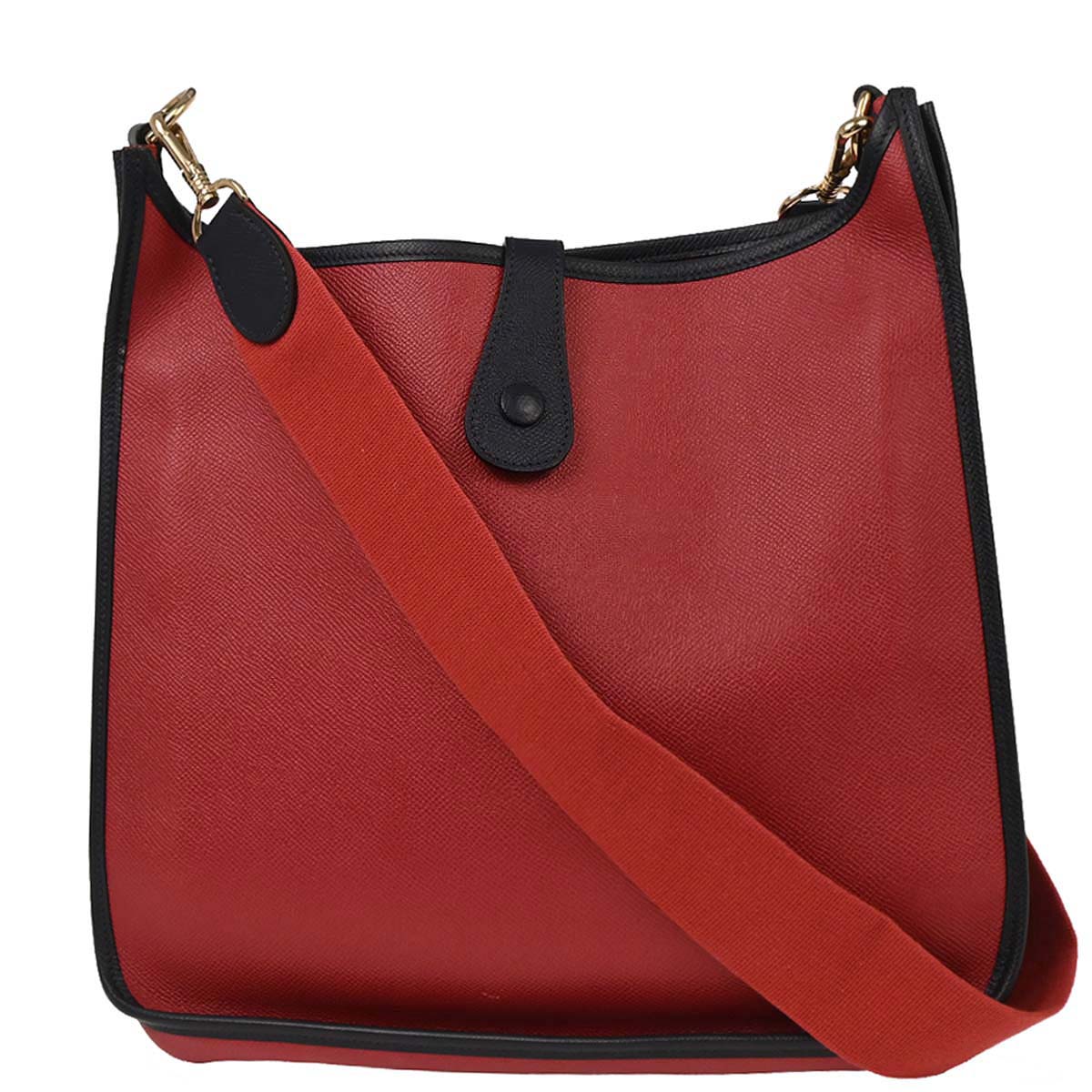 Hermes Rouge Vif Courchevel Evelyne 1 PM Shoulder Bag