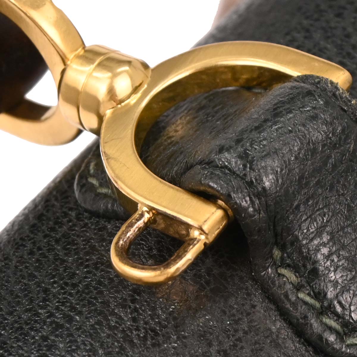 Gucci Dark Green Pigskin Bamboo 2way Shoulder Handbag