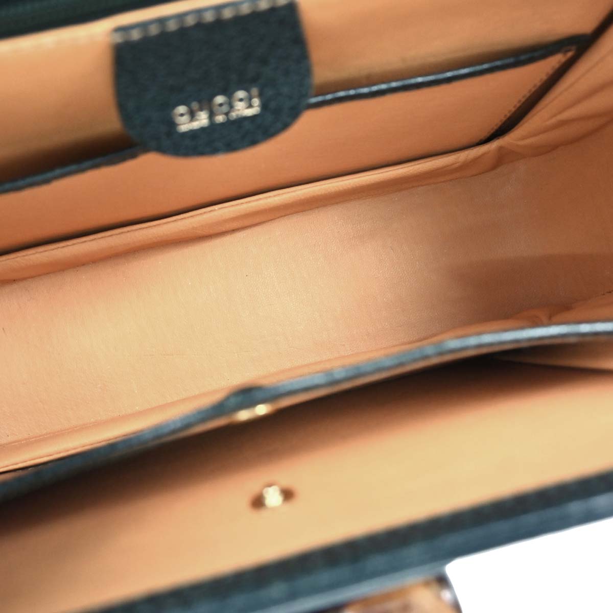 Gucci Dark Green Pigskin Bamboo 2way Shoulder Handbag