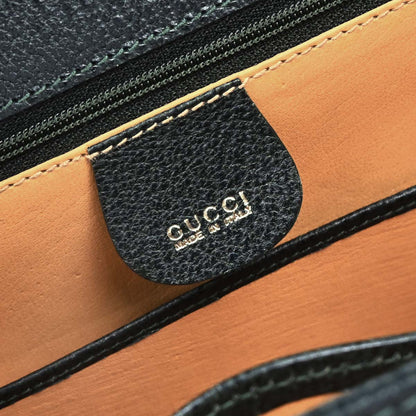 Gucci Dark Green Pigskin Bamboo 2way Shoulder Handbag