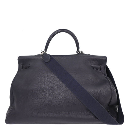 Hermes Blue Indigo Togo Kelly 50 Retourne 2way Shoulder Handbag
