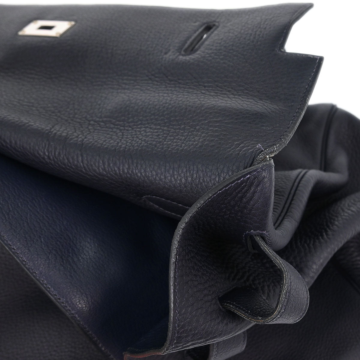 Hermes Blue Indigo Togo Kelly 50 Retourne 2way Shoulder Handbag
