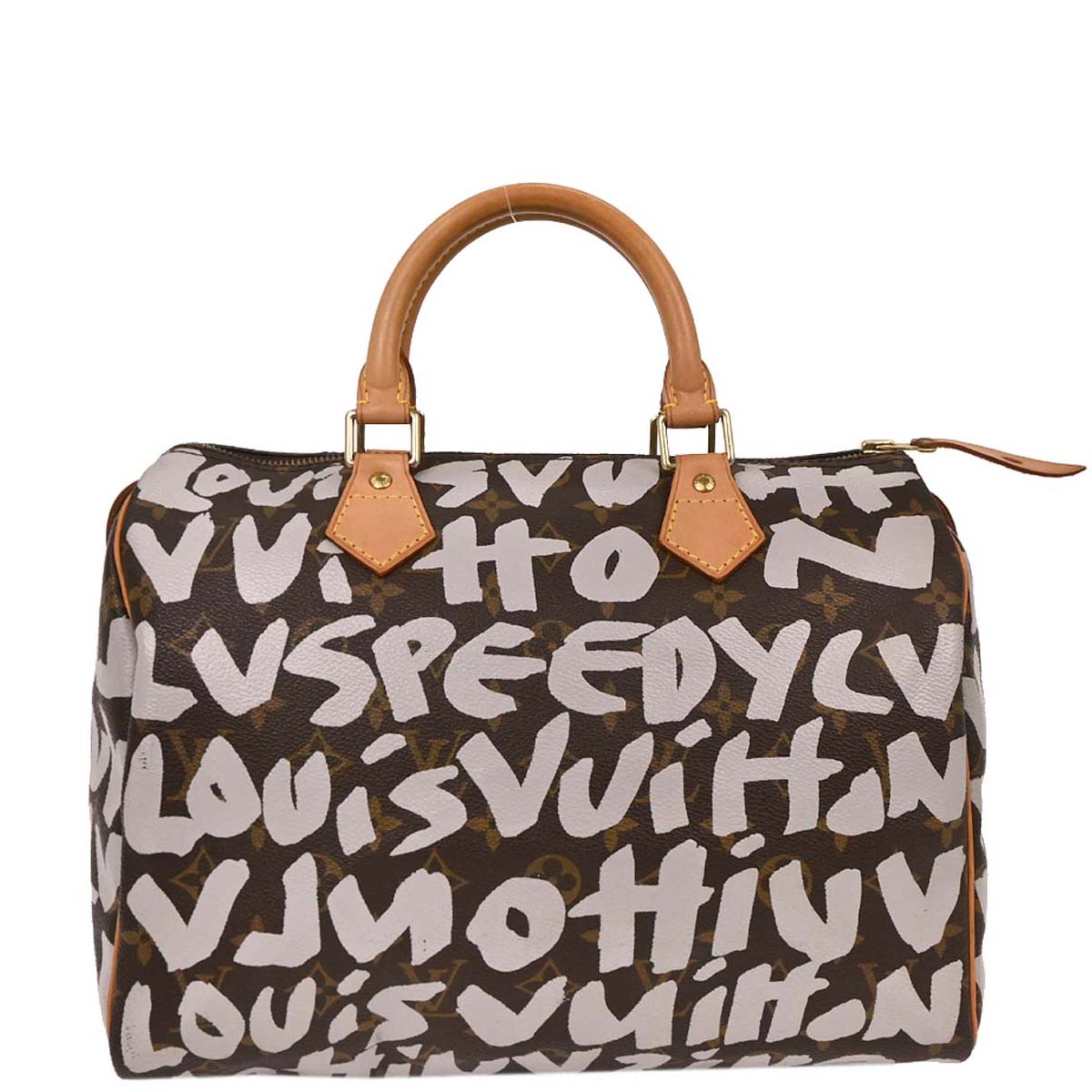 Louis Vuitton White Monogram Graffiti Speedy 30 Handbag