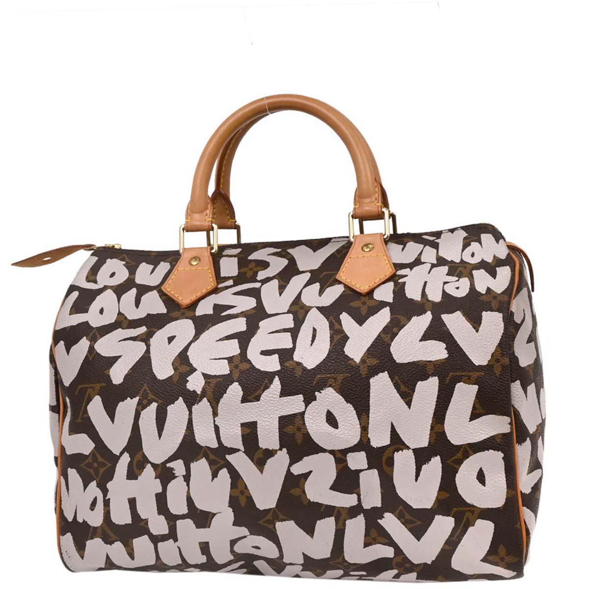 Louis Vuitton White Monogram Graffiti Speedy 30 Handbag