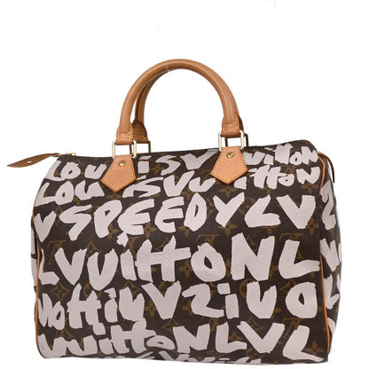 Louis Vuitton White Monogram Graffiti Speedy 30 Handbag