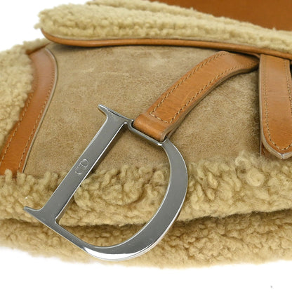 Christian Dior * Beige Mouton Saddle Handbag