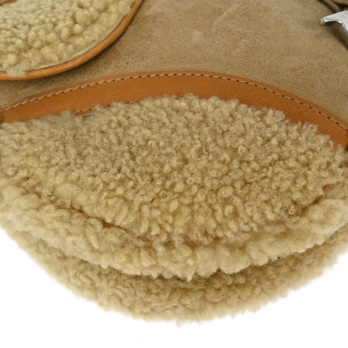 Christian Dior * Beige Mouton Saddle Handbag