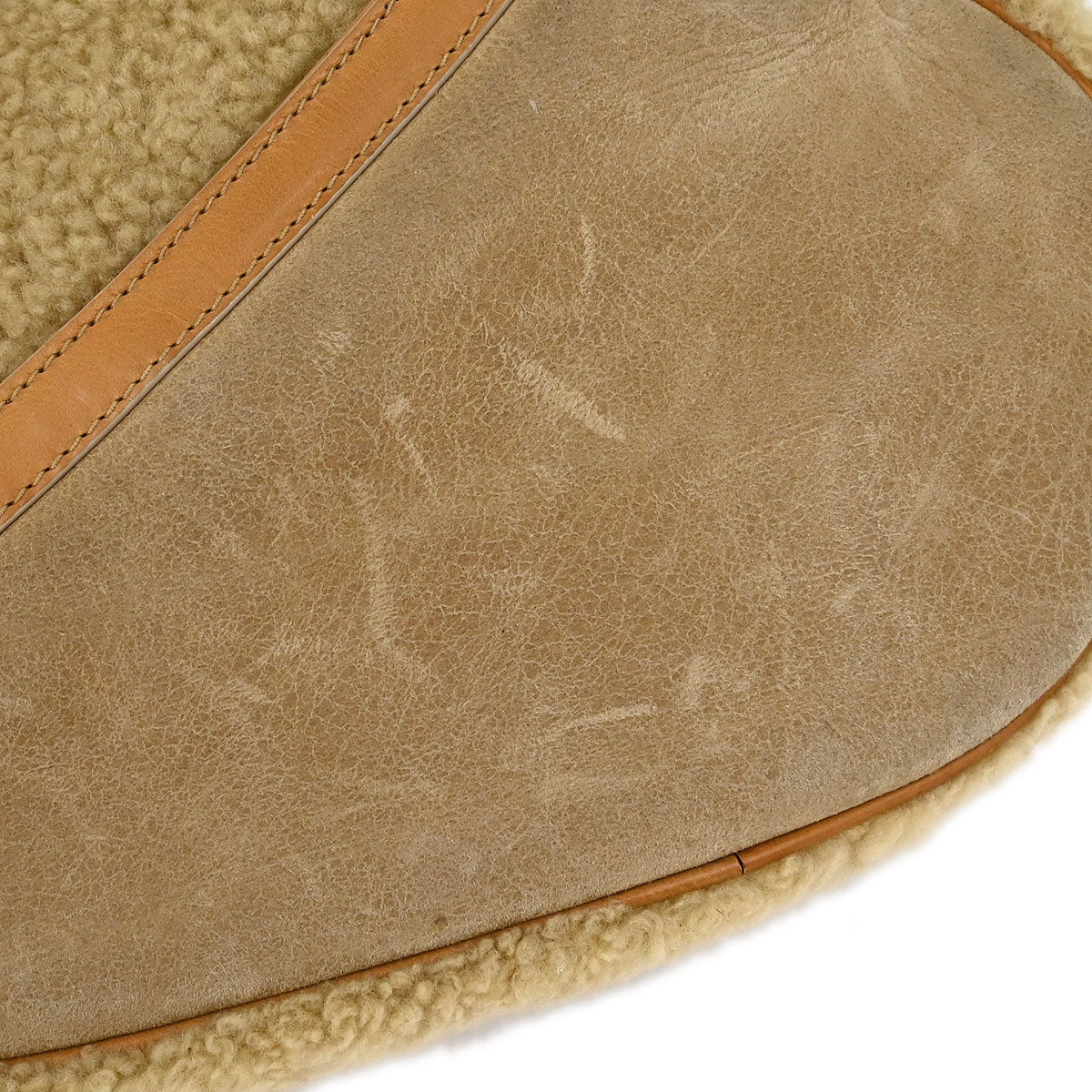 Christian Dior * Beige Mouton Saddle Handbag