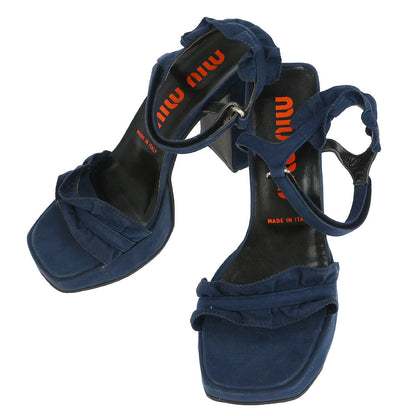Miu Miu * Sandals Shoes Navy Cotton #37 1/2