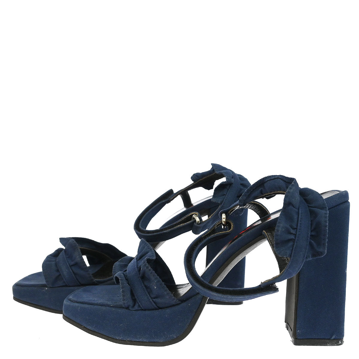 Miu Miu * Sandals Shoes Navy Cotton #37 1/2