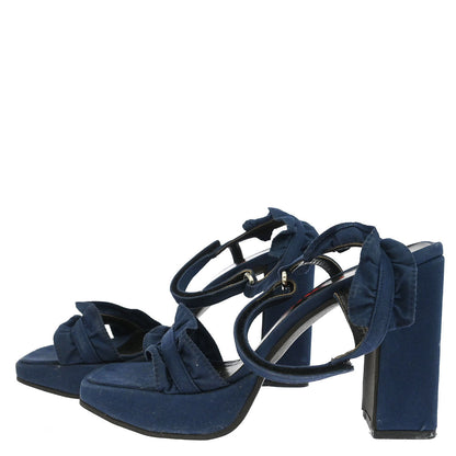 Miu Miu * Sandals Shoes Navy Cotton #37 1/2