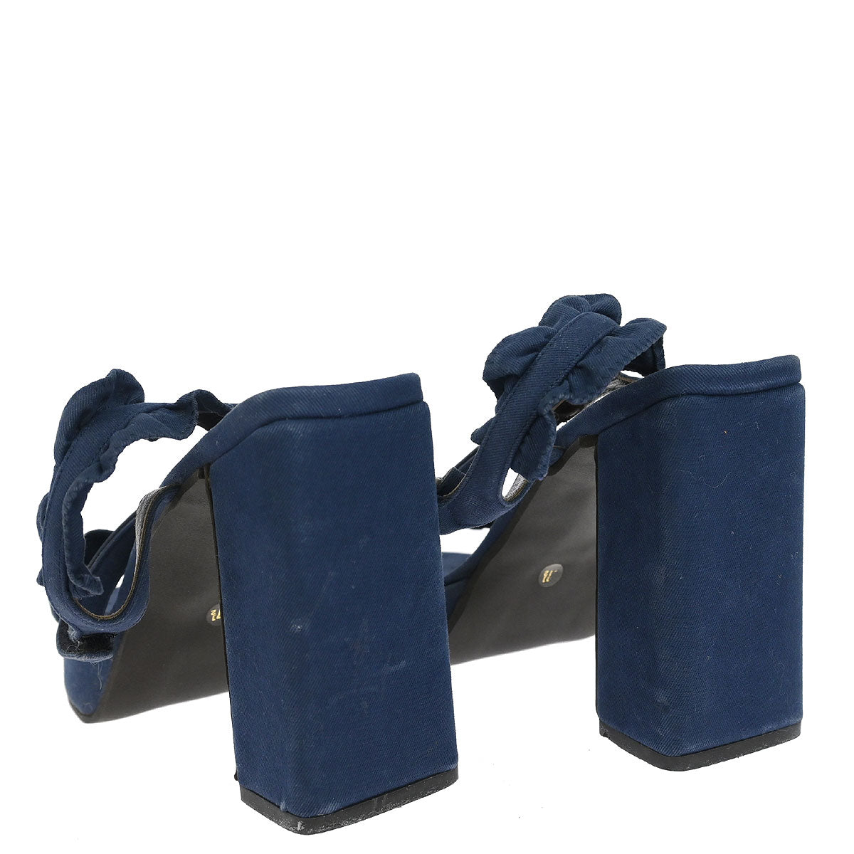 Miu Miu * Sandals Shoes Navy Cotton #37 1/2