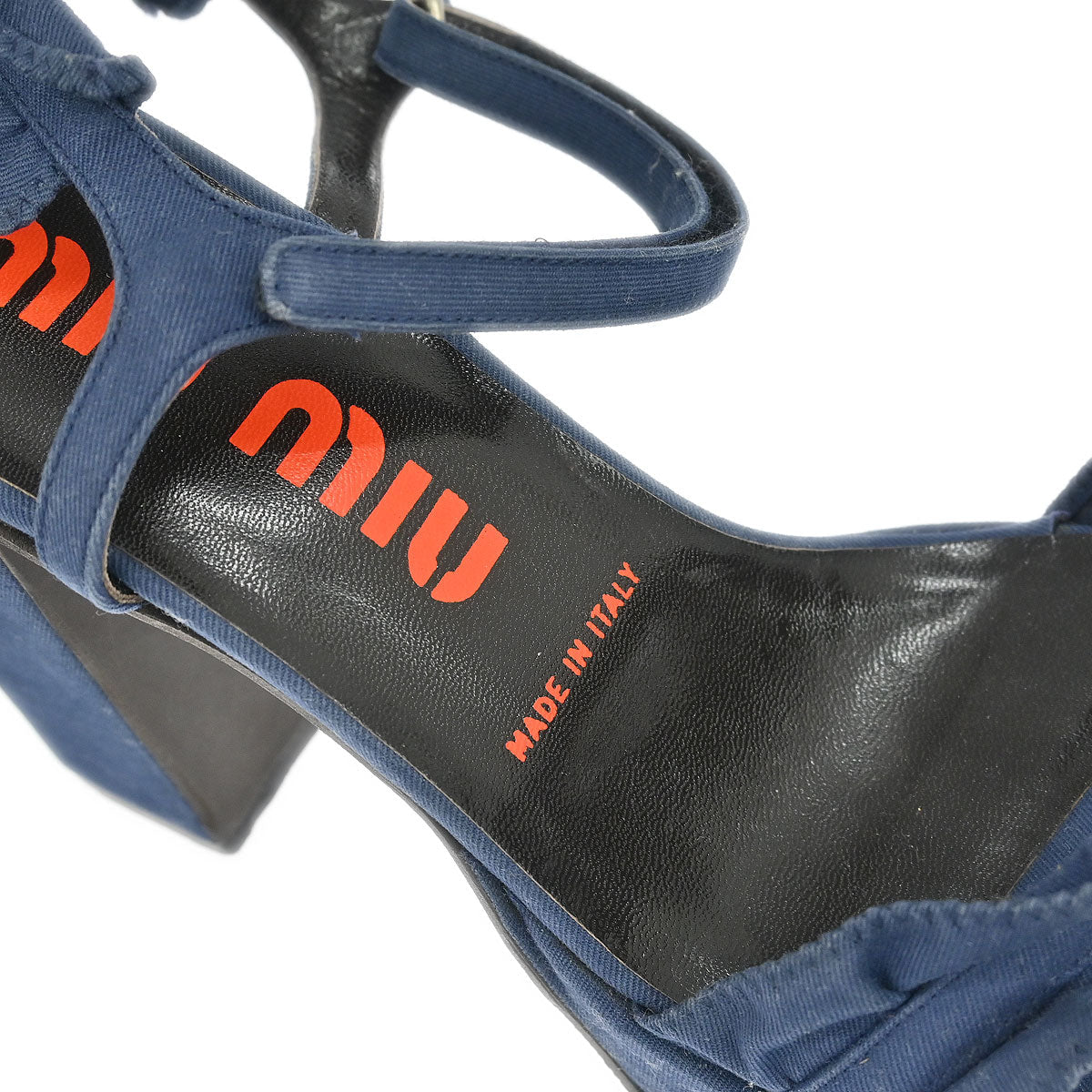 Miu Miu * Sandals Shoes Navy Cotton #37 1/2