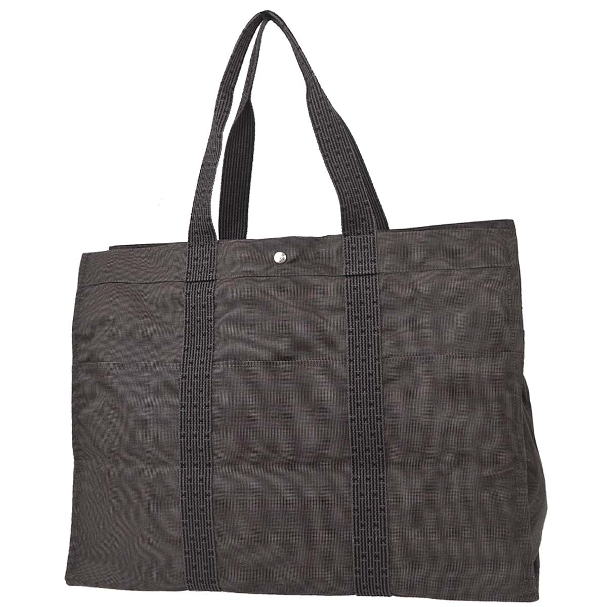 Hermes Gray Canvas Herline Tote TGM Handbag