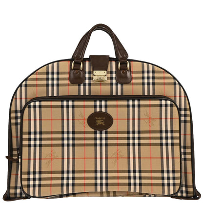 Burberrys Beige Brown House Check Garment Bag