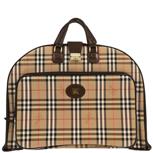Burberrys Beige Brown House Check Garment Bag