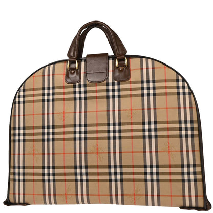 Burberrys Beige Brown House Check Garment Bag